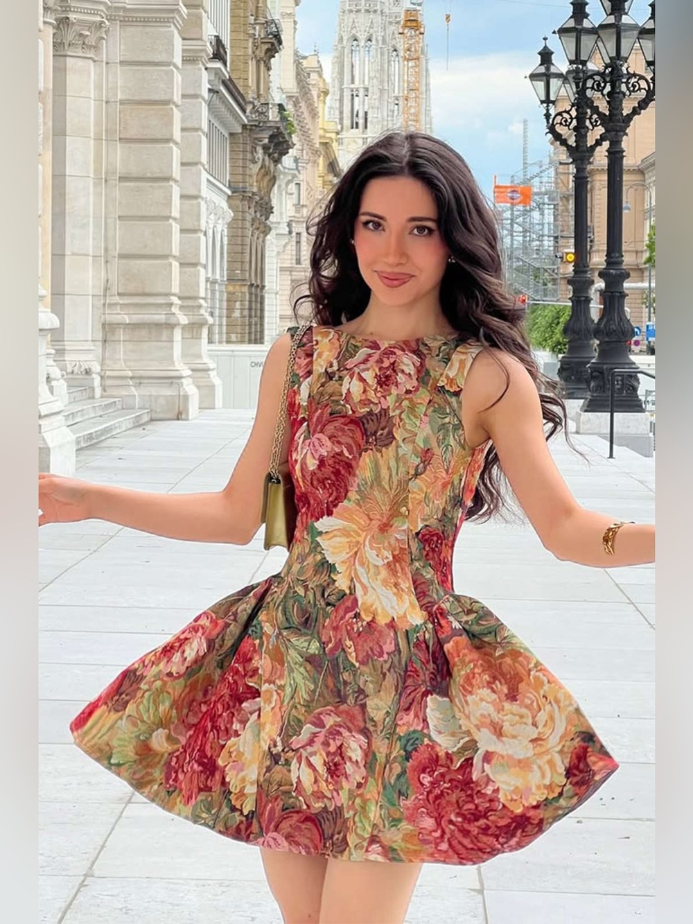 Micas Jacquard Ruched Sleeveless Mini chic Dress M LL3-31